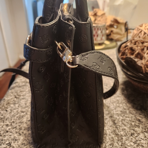 GUESS Black Embossed Women's Handbag - Picture 6 of 12